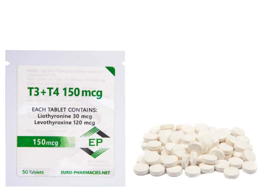 T3+T4 - ( T3-30mg + T4-120mg) 50 tab/bag - Euro Pharmacies