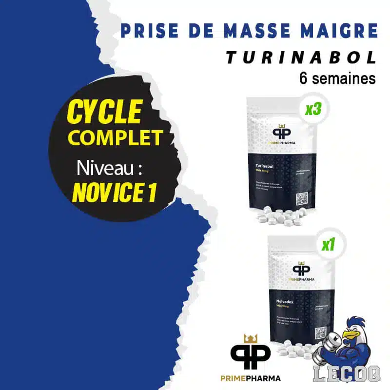 1- TURINABOL SOLO – 6 SEMAINES (CYCLE DE PRISE DE MASSE MAIGRE NOVICE 1) PRIME PHARMA