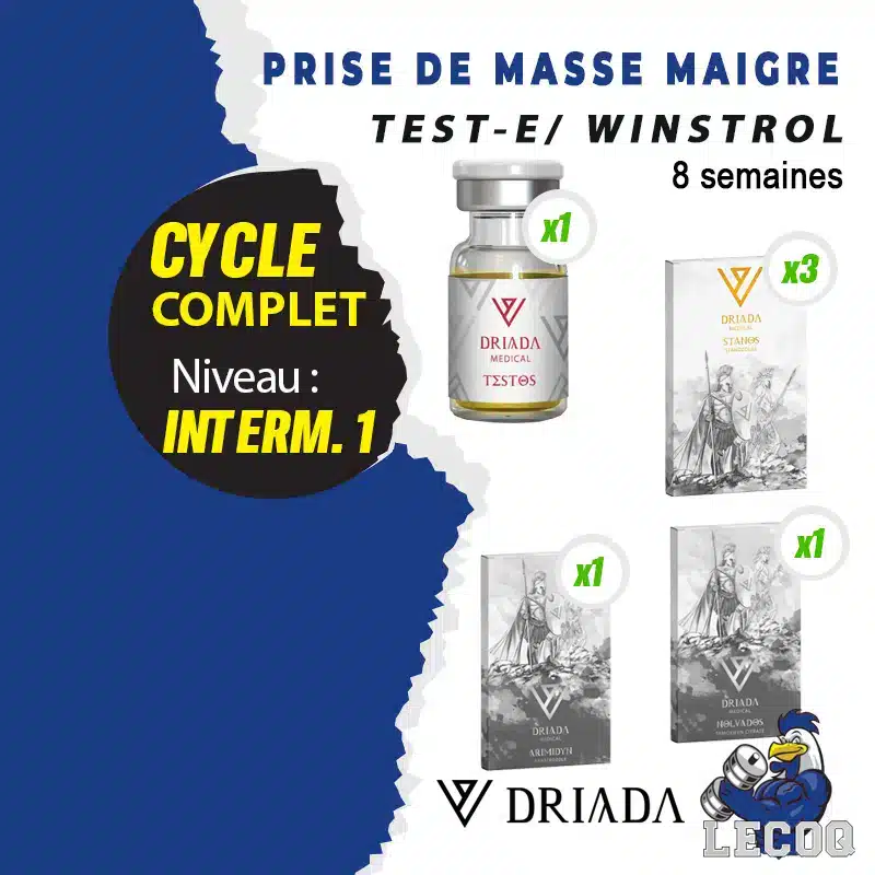 6- TESTOSTÉRONE ENANTHATE / WINSTROL (ORAL) – 8 SEMAINES (CYCLE DE PRISE DE MASSE MAIGRE INTERMÉDIAIRE 1) DRIADA MEDICAL
