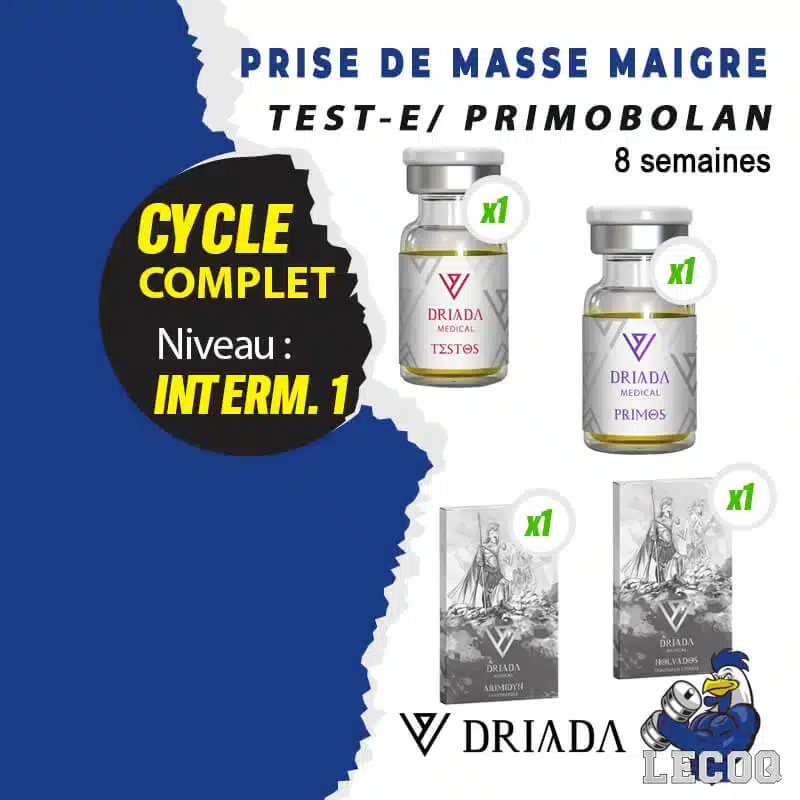 8- TESTOSTÉRONE ENANTHATE / PRIMOBOLAN (INJECTABLE) – 8 SEMAINES (CYCLE DE PRISE DE MASSE MAIGRE INTERMÉDIAIRE 1) DRIADA MEDICAL